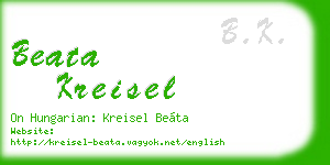 beata kreisel business card