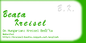 beata kreisel business card